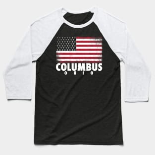 4th of July Gift For Men Women Columbus Ohio American Flag Baseball T-Shirt